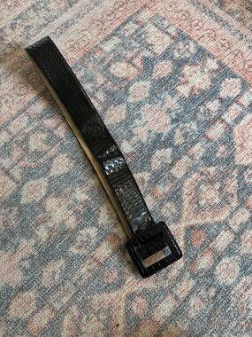 Betsey Johnson Black Croc-Embossed Women's Belt